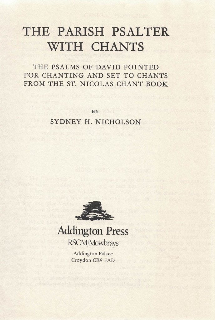 Nicholson, The Parish Psalter with Chants, ed. 1986, Ophalen of Verzenden, Zo goed als nieuw, Algemeen