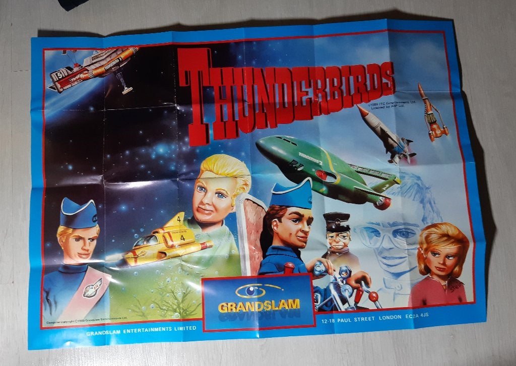 Thunderbirds Poster van Commodore 64 Spel + Krant, Gebruikt, Verzenden, Rechthoekig Liggend, A1 t/m A3