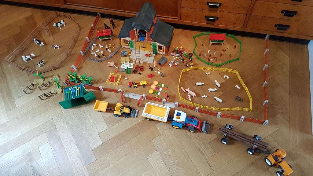 Grote Playmobil Boerderij Verzameling Tractoren Dieren IZGS, Ophalen of Verzenden, Zo goed als nieuw, Complete set, Overige typen