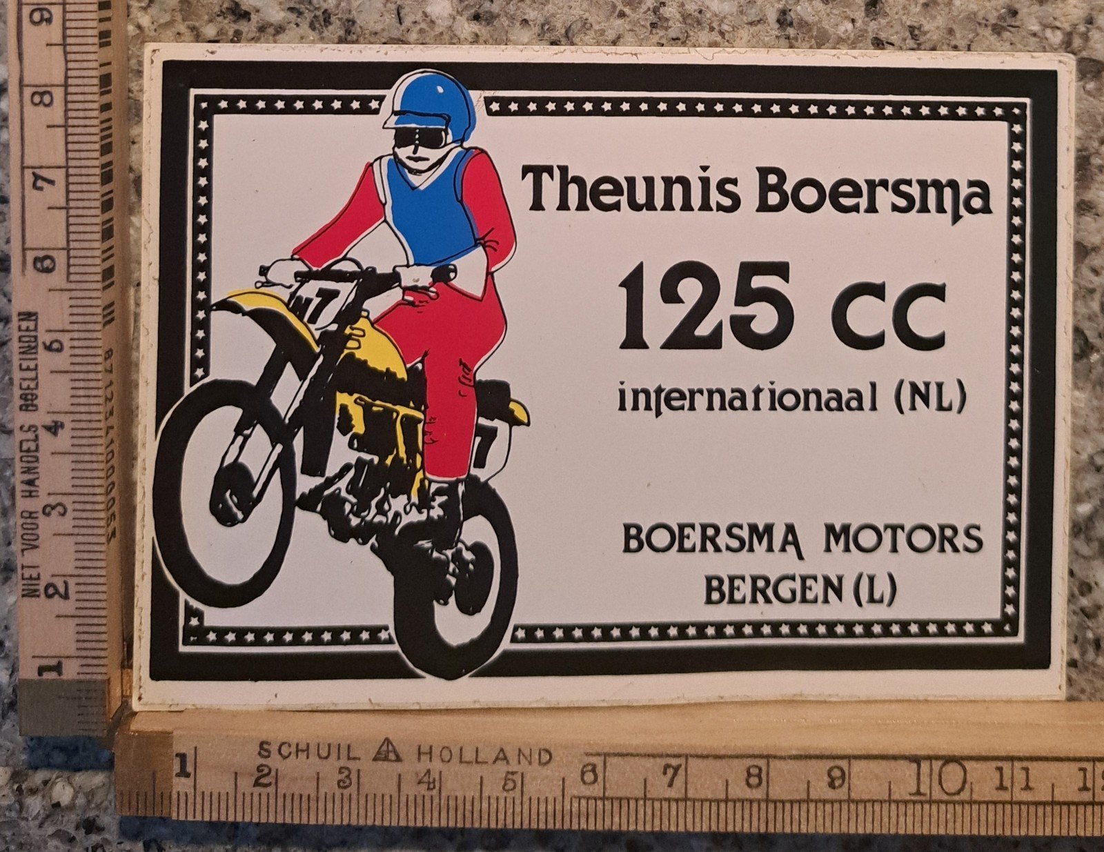 vintage sticker Motorcross crossmotor Theunis Boersma 125 CC, Ophalen of Verzenden