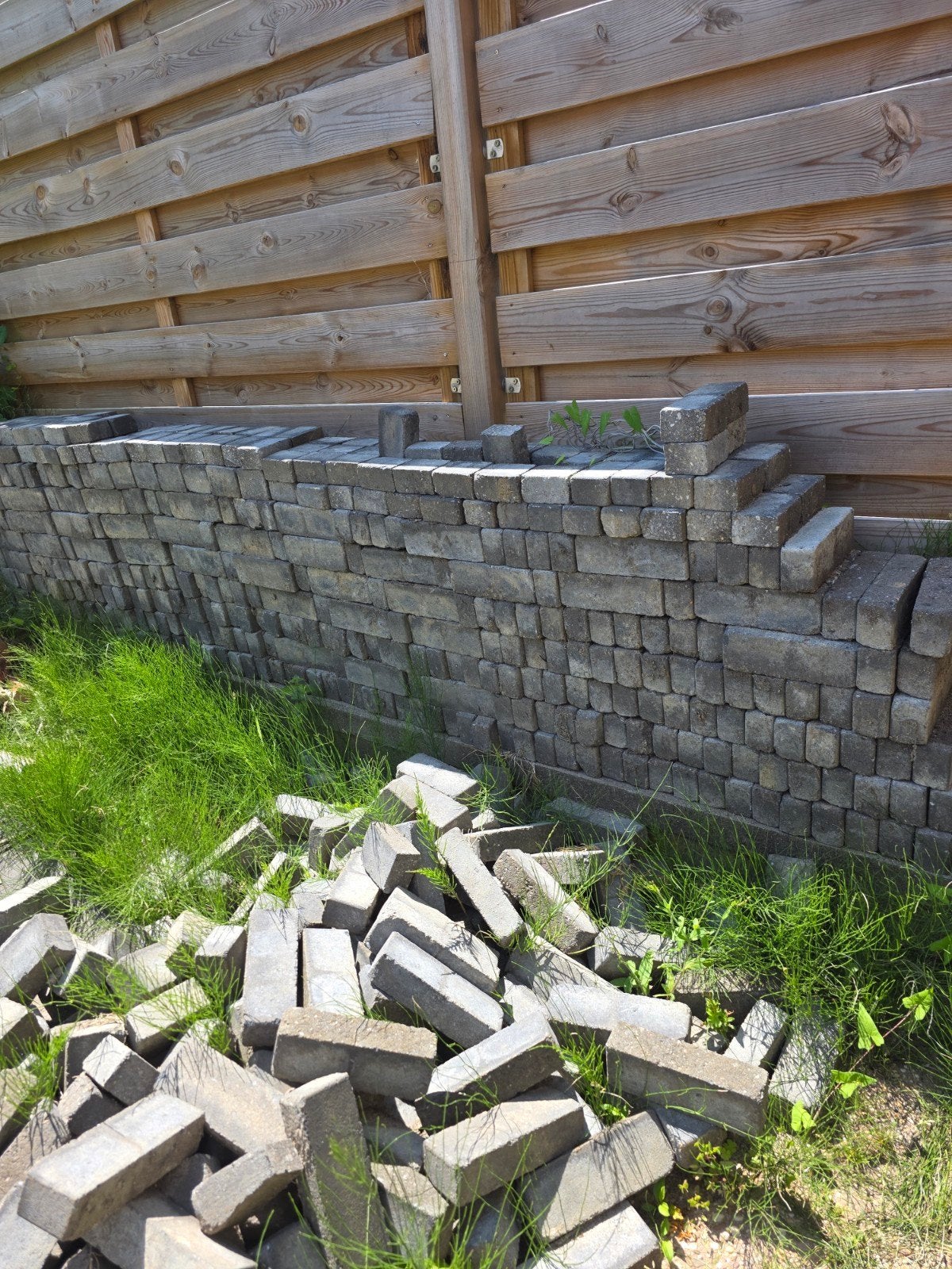 Gebruikte betonklinkers 20x5x7cm - ruim 10m2, Tuin en Terras, Ophalen, Gebruikt, Klinkers, 10 m² of meer