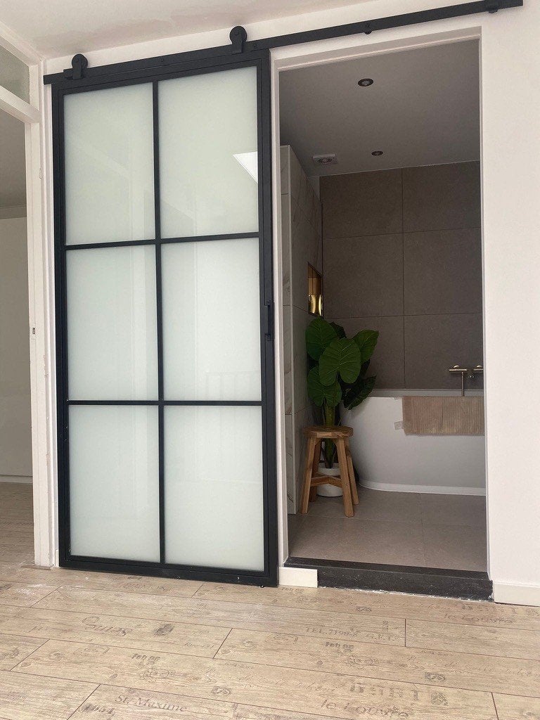 Stalen schuifdeuren – OUTLET – Nieuw in doos – €399,-, 100 tot 120 cm, 215 cm of meer, Binnendeur, Nieuw