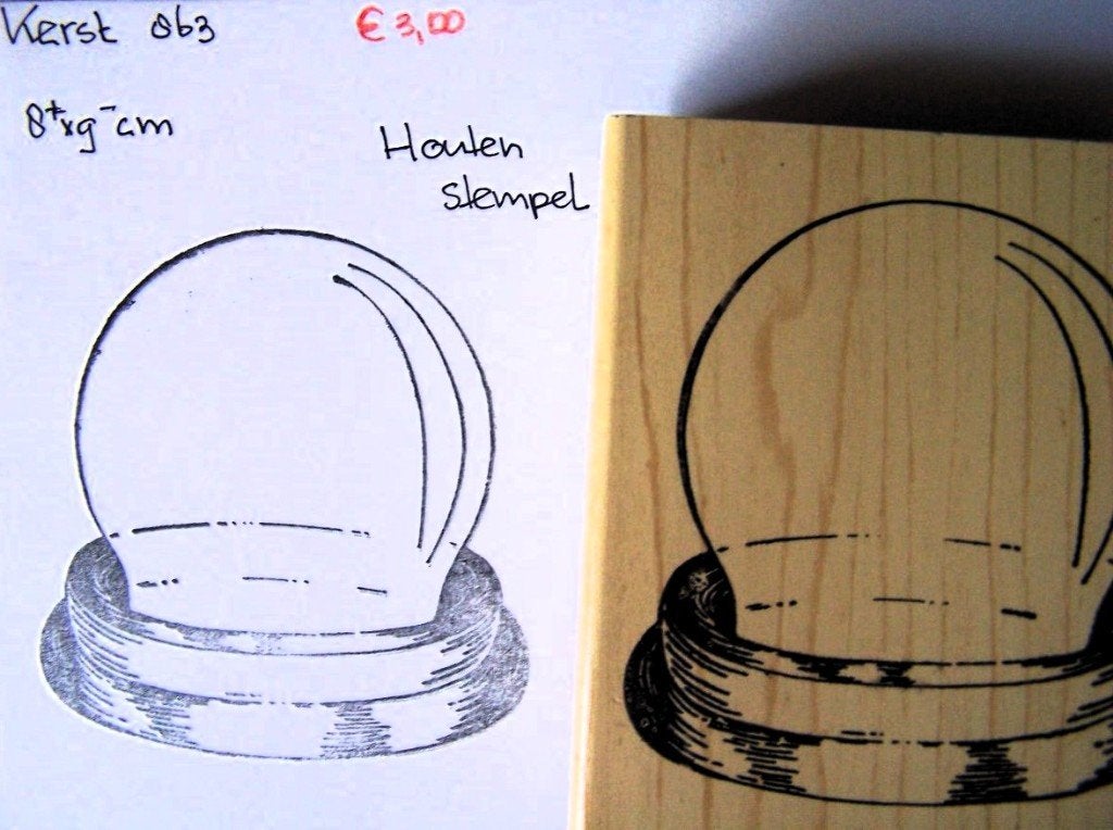 Kerst 863 Houten stempel, Hobby en Vrije tijd, Ophalen of Verzenden, Gebruikt, Houten stempel