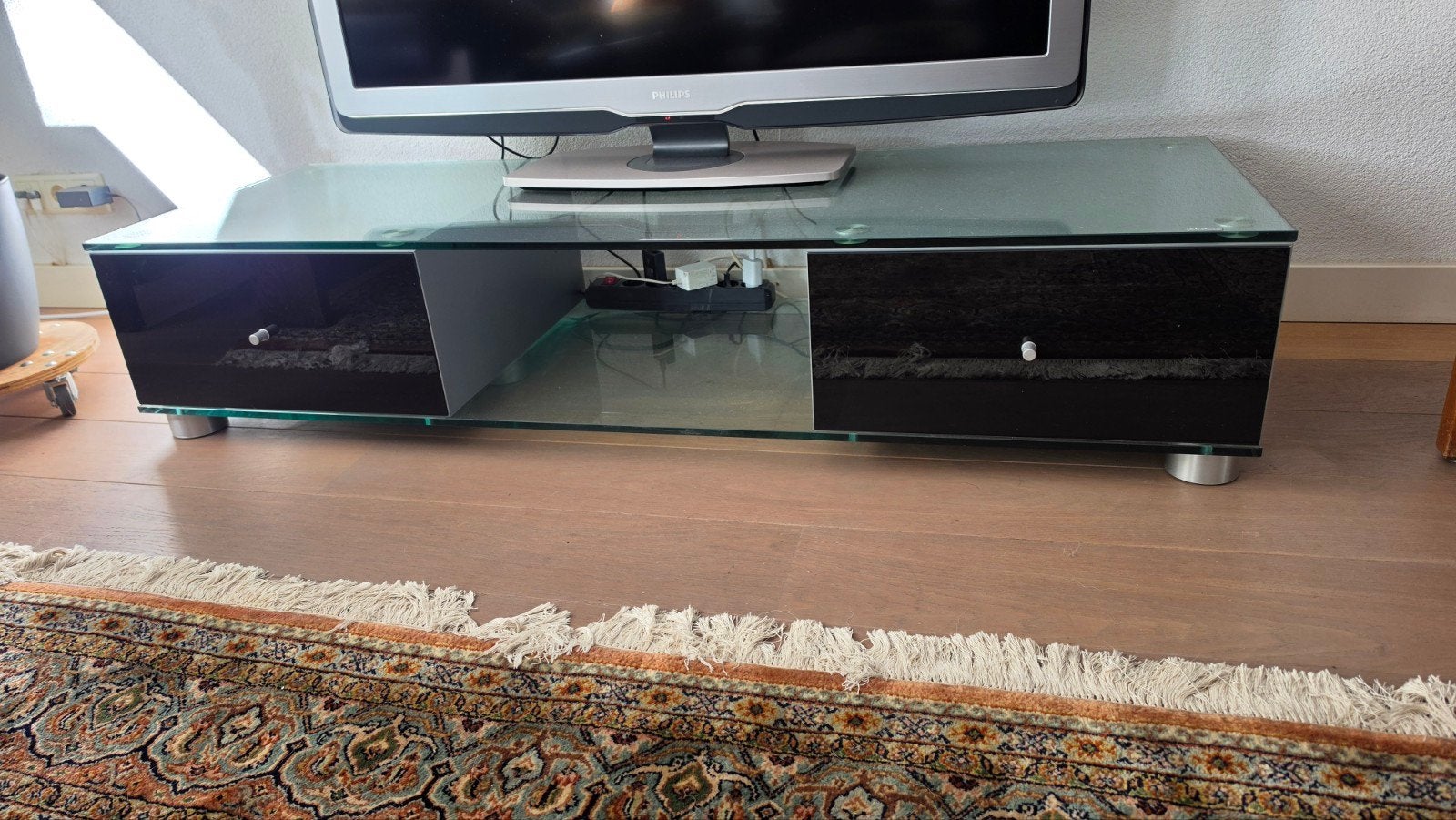 spectral tv/audiomeubel, Ophalen, 100 tot 150 cm, Glas, Minder dan 100 cm