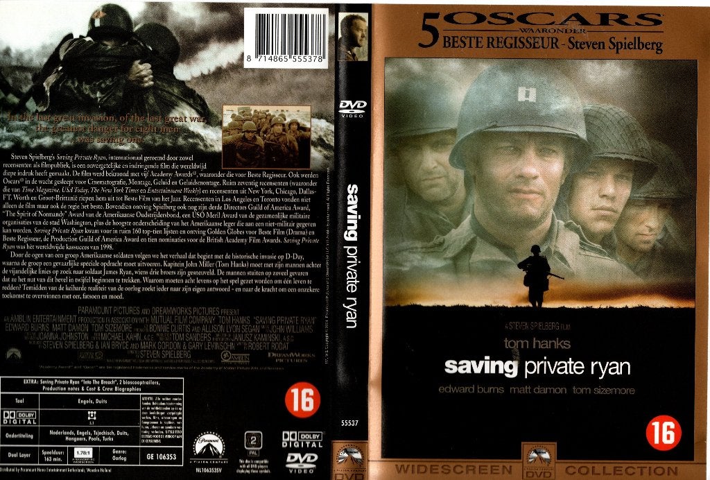 Saving Private Ryan, Vanaf 16 jaar, Ophalen of Verzenden, Zo goed als nieuw, Oorlog