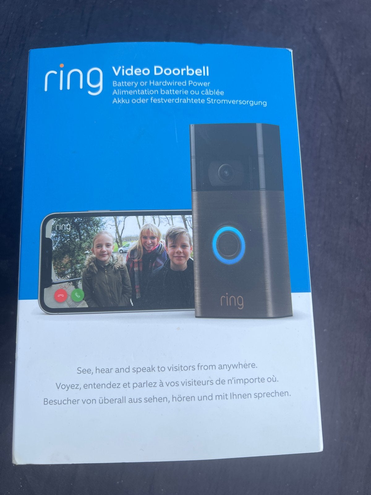 Ring Video Deurbel - Batterij of Bedraad, Ophalen of Verzenden, Bewegingsdetectiesensor, Zo goed als nieuw, Draadloos
