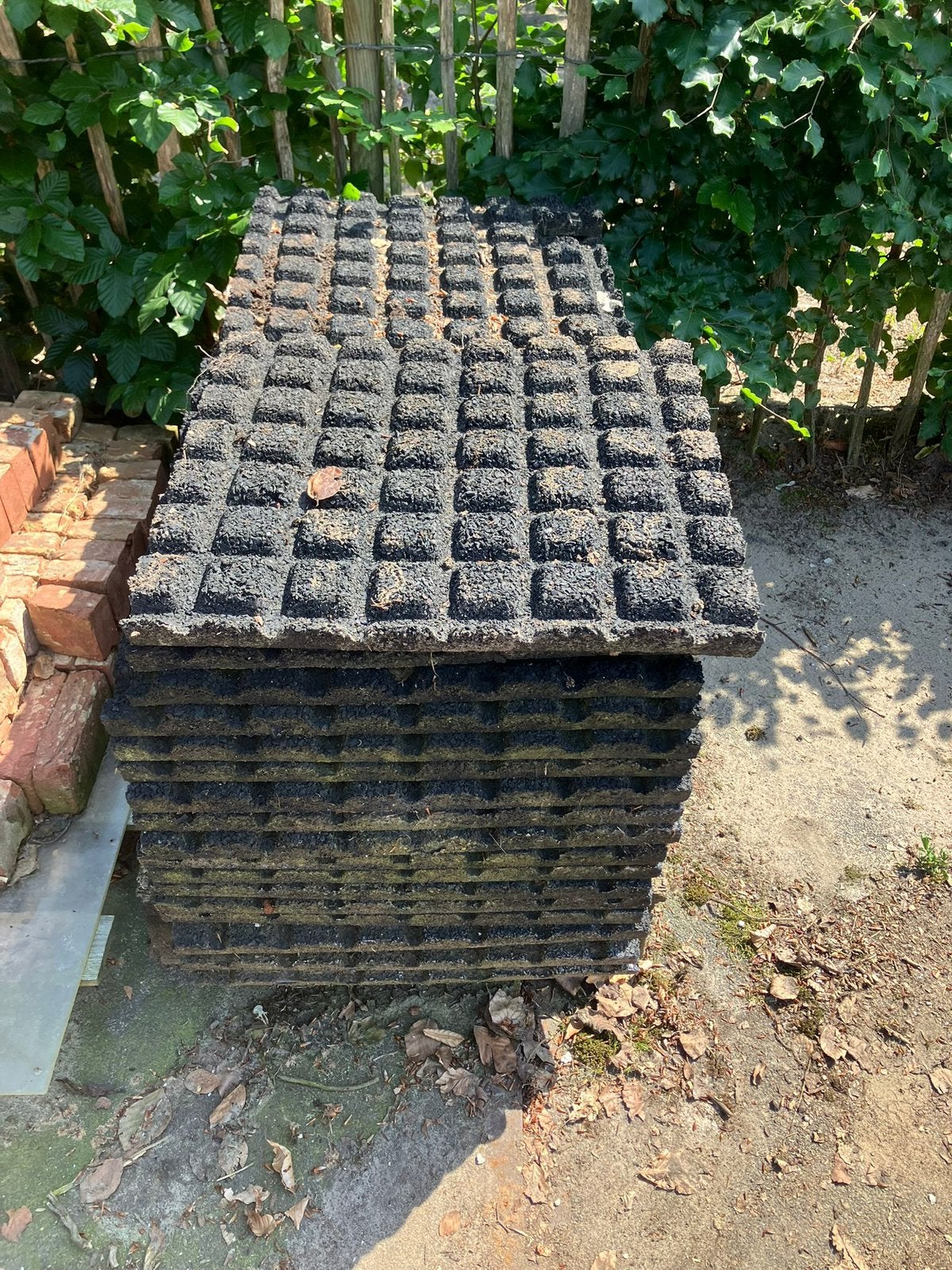 37 rubberen tegels, zwart, 50x50cm, Ophalen, Zo goed als nieuw, Rubber, Overige typen