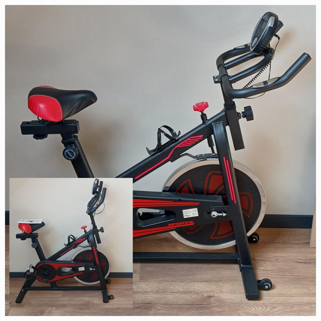Spinning fiets bike rood zwart, Ophalen, Zo goed als nieuw, Spinningfiets