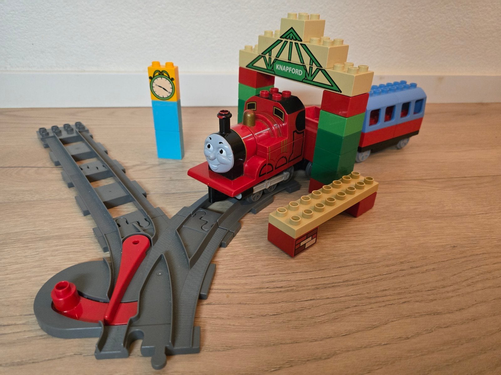 Duplo Thomas de trein set 5552 met James en rails, Ophalen of Verzenden, Gebruikt, Complete set, Duplo