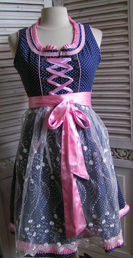 tiroler dirndl jurk en schort maat 34 nr XX 578, Kleding | Dames, Carnavalskleding en Feestkleding, Carnaval, Verzenden, Zo goed als nieuw