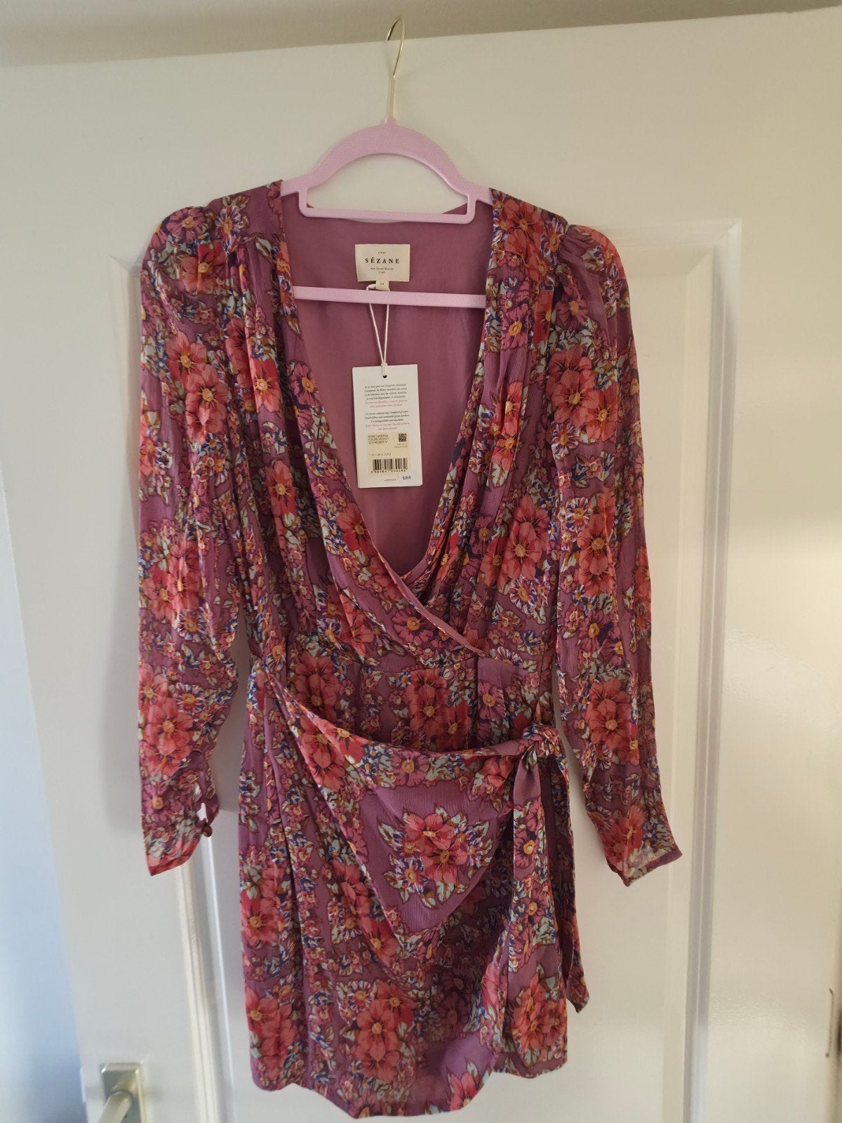 Sézane Noémia – Fleurs Violet – Nieuw met kaartje, Paars, Nieuw, Maat 34 (XS) of kleiner, Boven de knie