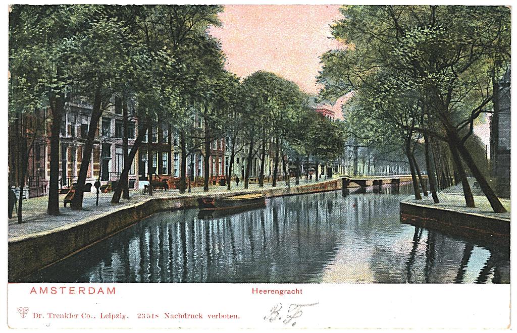 700053 Amsterdam Heerengracht 1904 Gelopen met postzegel