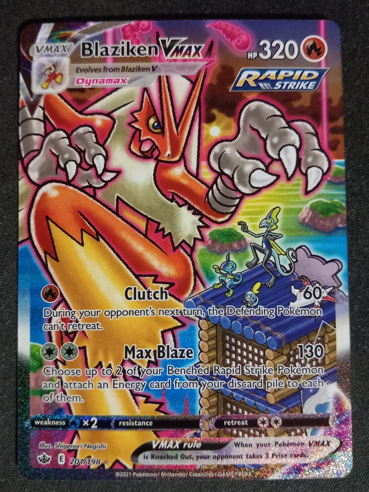 Blaziken VMAX 201/198 Chilling Reign Alternate Art NM, Hobby en Vrije tijd, Verzamelkaartspellen | Pokémon, Verzenden, Zo goed als nieuw