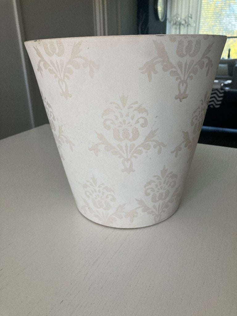 Design bloempot wit H26 x D24,5 cm, Ophalen, Rond, Binnen, Zo goed als nieuw