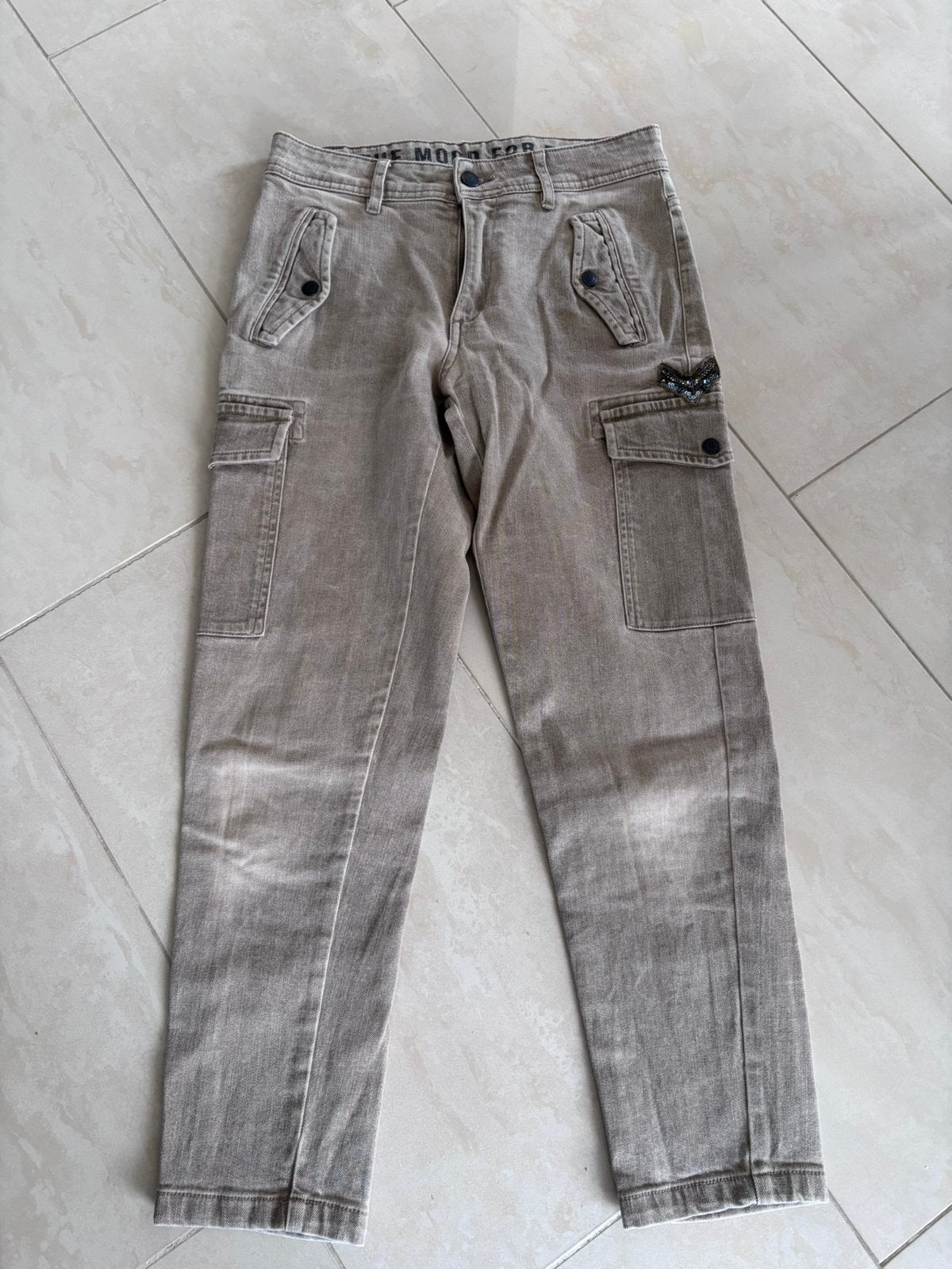 Broek IKKS maat 34 cargo jeans, Ophalen of Verzenden, Maat 34 (XS) of kleiner, Lang, Gedragen