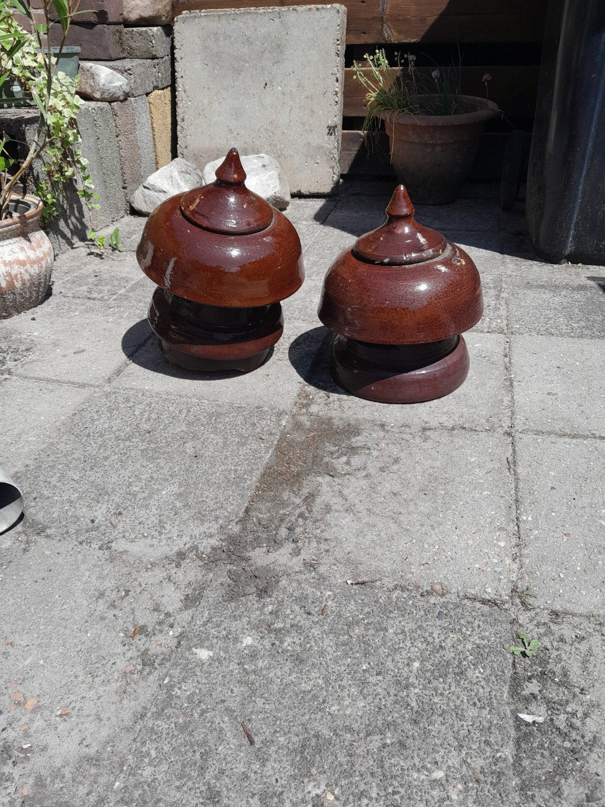 2 schoorsteen kappen, Ophalen