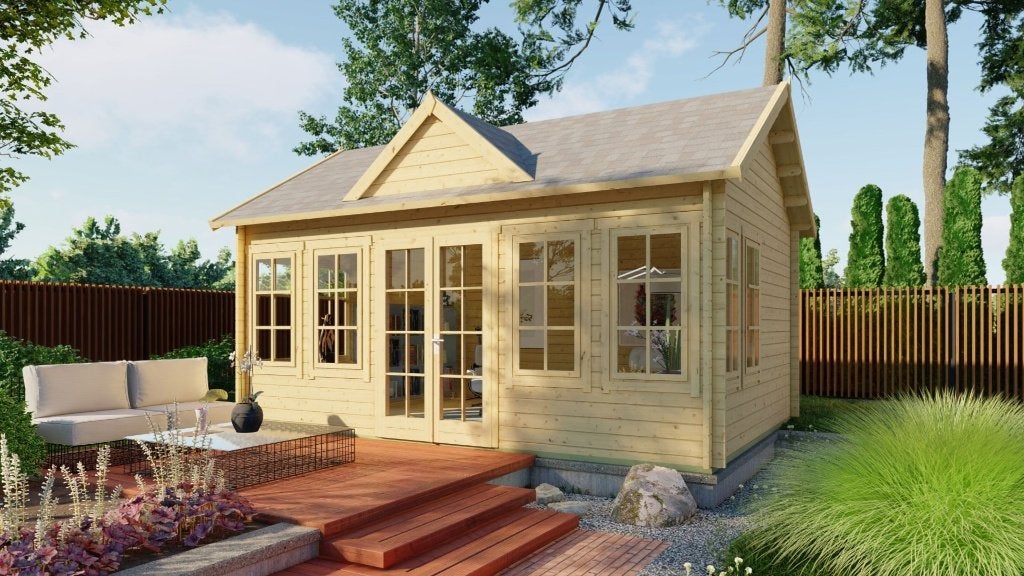 Blokhut - Tuinhuis Clockhouse | 44 mm | vuren onbehandeld, Verzenden, Nieuw