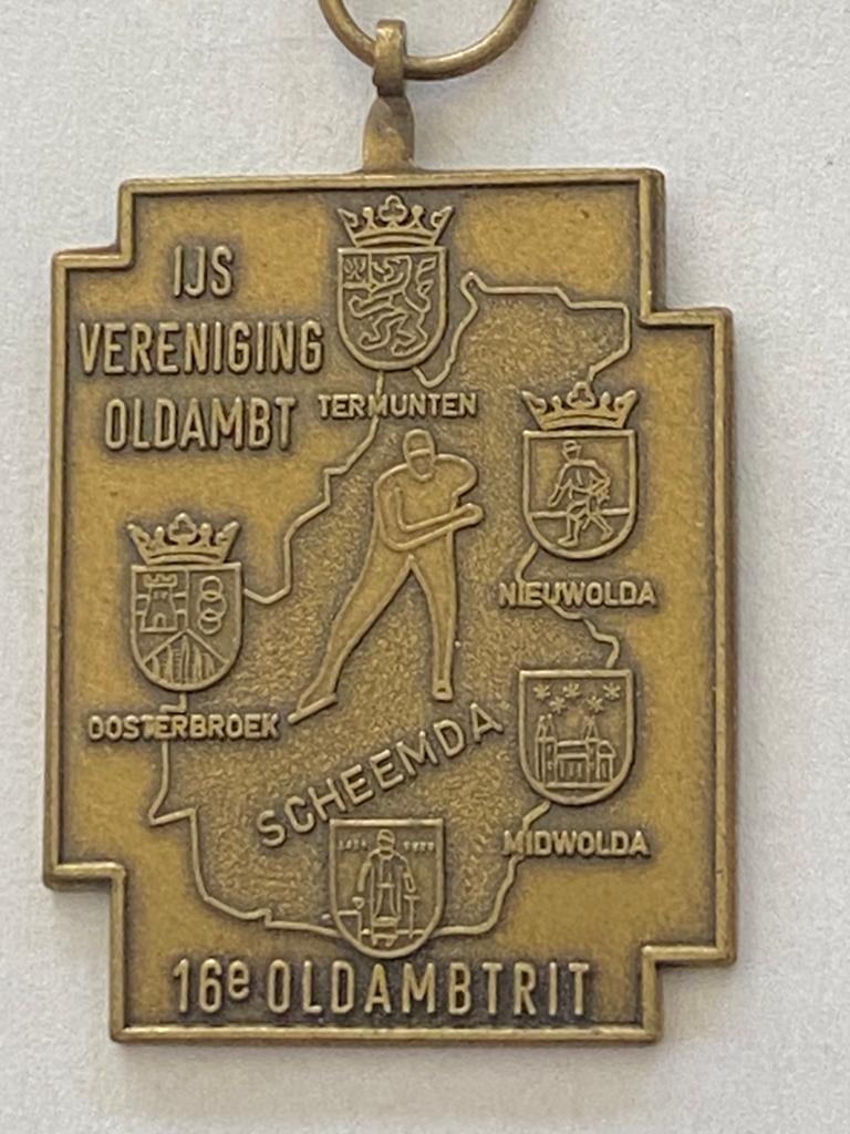 Medailles schaatsen Oldambtrit Groningen, Postzegels en Munten, Penningen en Medailles, Ophalen of Verzenden, Overige materialen