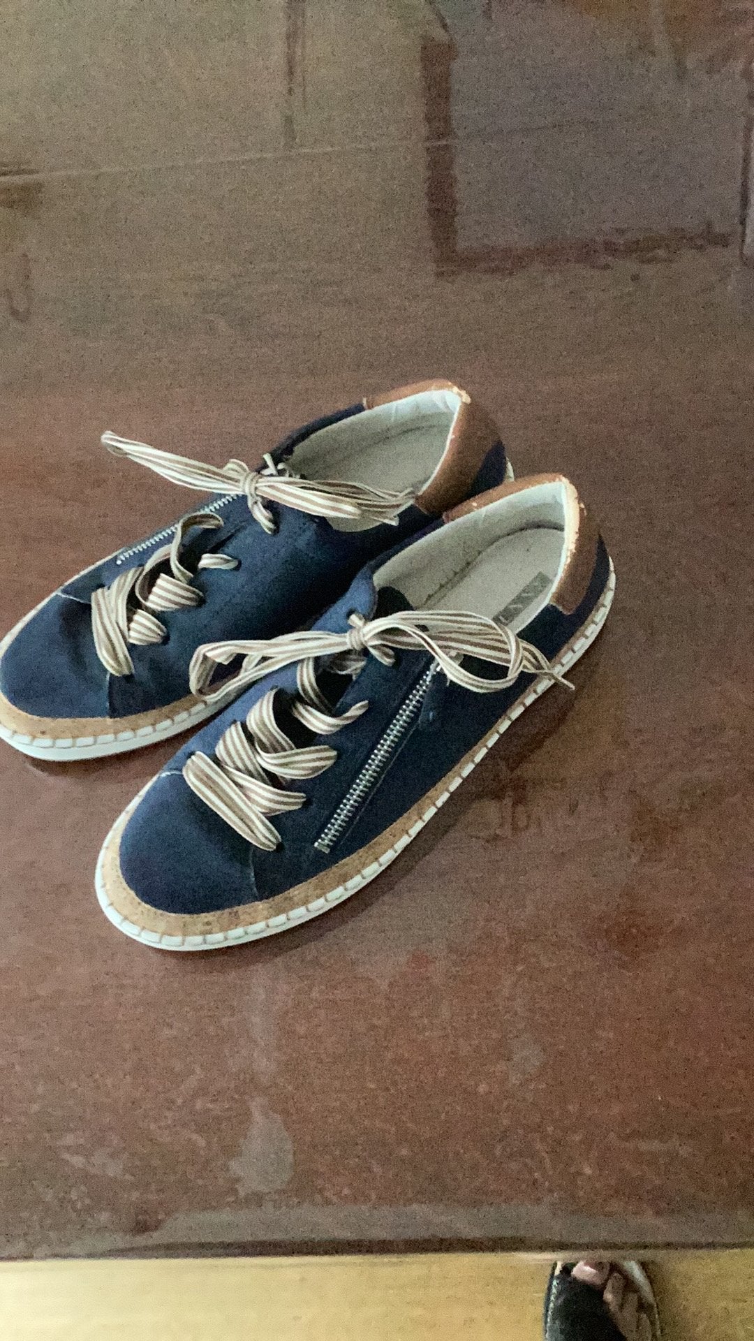 Dames sneaker blauw/naturel, maat 40, Ophalen of Verzenden, Zo goed als nieuw, Blauw, Sneakers of Gympen