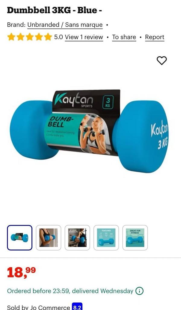 Gloednieuwe Kaytan dumbbells 3kg  2, Ophalen of Verzenden, Nieuw, Rug, Dumbbell