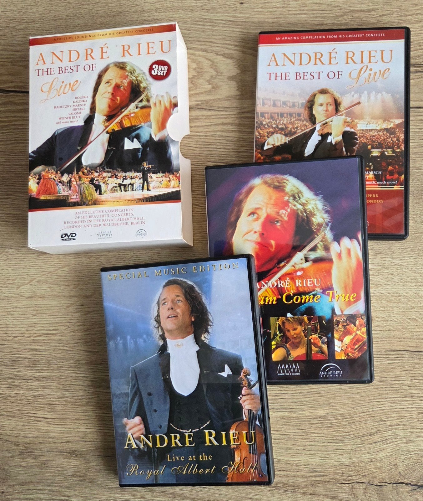 André Rieu DVD box: The Best of Live & Live at Royal Albert, Cd's en Dvd's, Alle leeftijden, Ophalen of Verzenden, Zo goed als nieuw