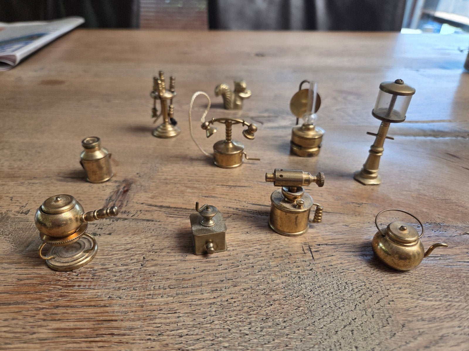 Miniatuur messing decoratie set - 10 stuks, Ophalen of Verzenden