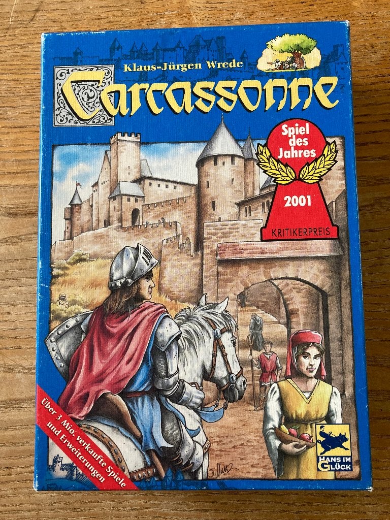 Hans im Glück / Schmidt - Carcassonne (2-5 spelers, 8+jaar), Vijf spelers of meer, Ophalen of Verzenden, Zo goed als nieuw, Schmidt