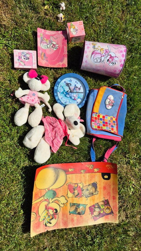 Diddl verzameling: knuffels, tas, klok, prullenbak en meer, Verzamelen, Ophalen of Verzenden, Diddl, Gebruikt, Knuffel