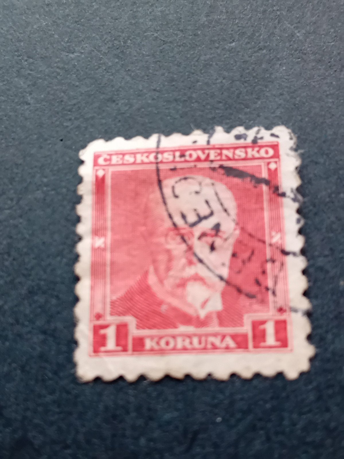 Tsjechoslowakije 1 Koruna postzegel, gestempeld, Ophalen of Verzenden, Overige landen