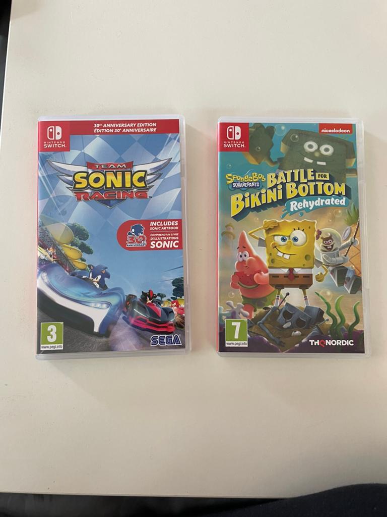 sonic racing en spongebob squarepants Bundel Nintendo Switch, Racen en Vliegen, Ophalen of Verzenden, Zo goed als nieuw, Eén computer