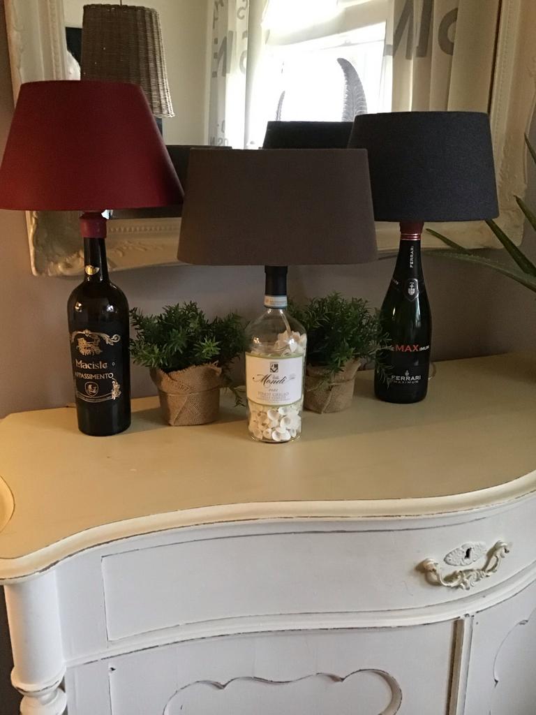 Unieke handgemaakte lampen van drankflessen, Ophalen, Nieuw
