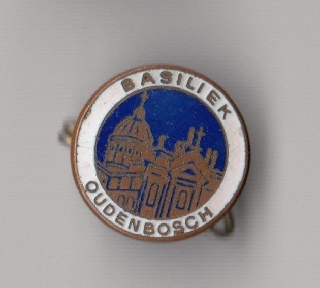 Oudenbosch Basiliek emaille broche, Gebruikt, Niet vindbaar, Niet vindbaar, Speldje of Pin