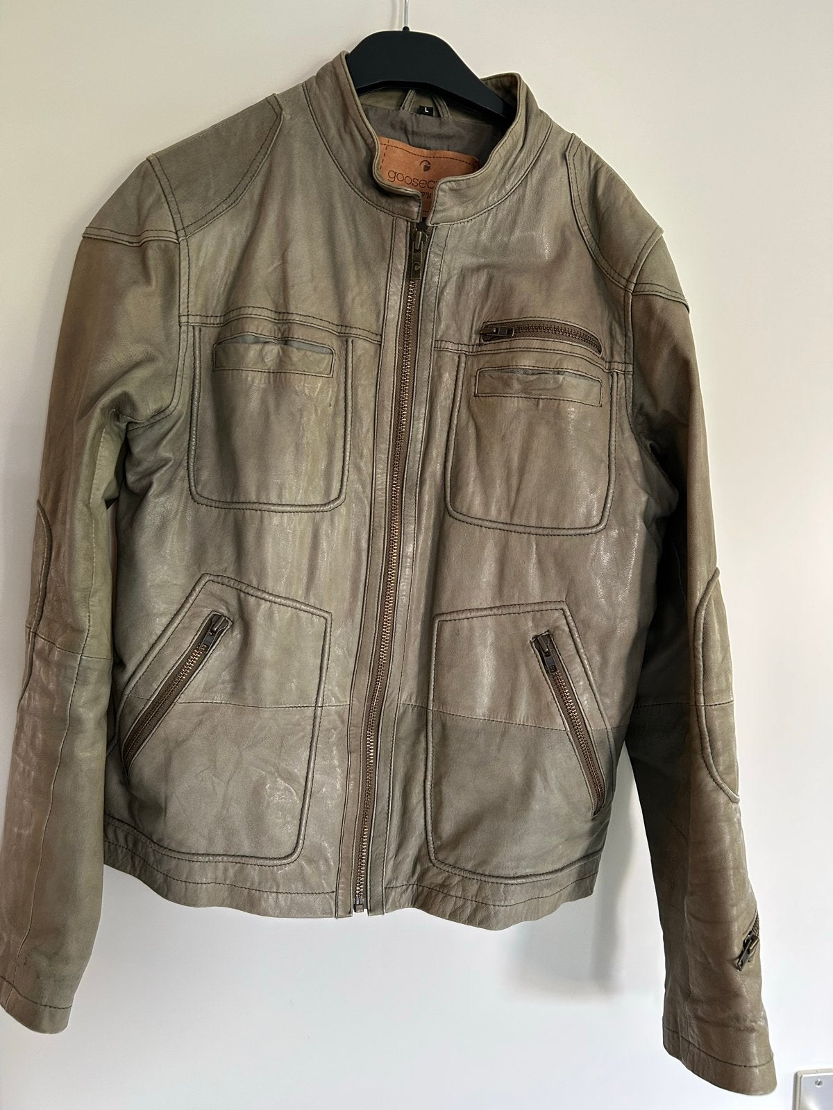 Goosecraft Leren Biker Jas - Stoer en Tijdloos Design, Kleding | Dames, Jassen | Zomer, Ophalen of Verzenden, Gedragen, Maat 42/44 (L)