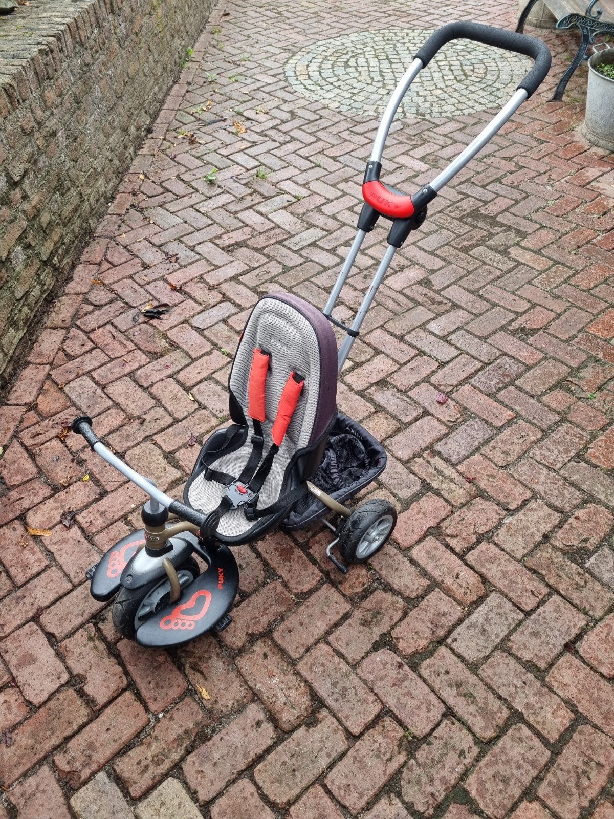 Puky driewieler met duwstang en verstelbare zitting, Ophalen, Gebruikt, Pucky, Verstelbare zitting