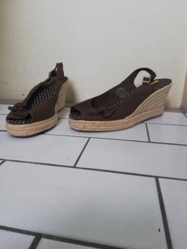 sleehakken wedges maat 41 nieuw, Ophalen of Verzenden, Nieuw, Zwart, Sandalen of Muiltjes