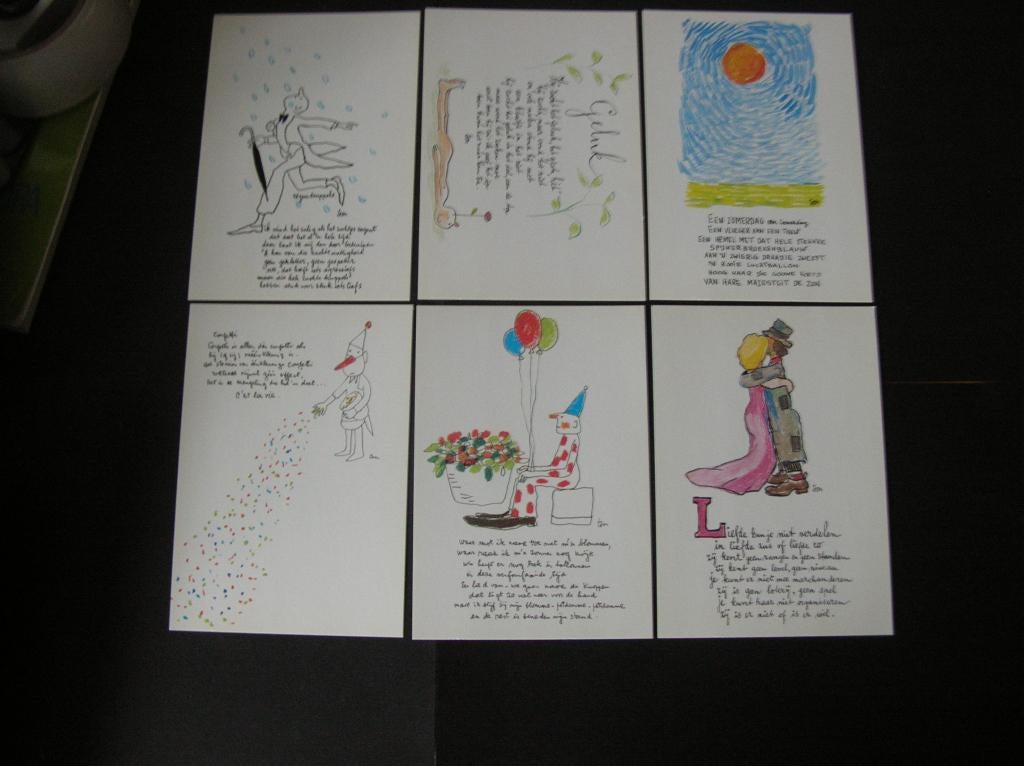 Voor het Kind ansichtkaarten 1987 Toon Hermans, Verzamelen, Ophalen of Verzenden, 1980 tot heden, Ongelopen, Overige thema's