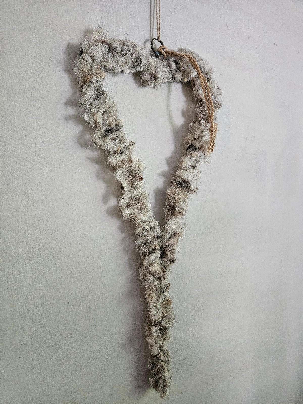 Metalen frame hangend wol hart - krans - sober, Ophalen of Verzenden, Nieuw