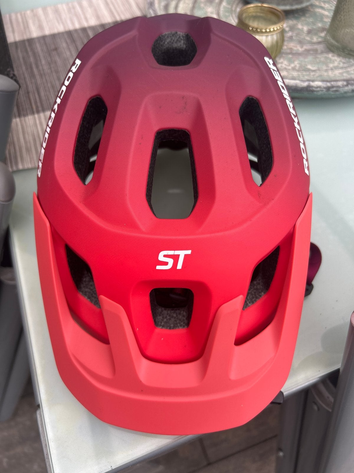 Rockrider ST Fietshelm - Rood/Paars, Ophalen of Verzenden, Zo goed als nieuw, Overige maten, Heer of Dame