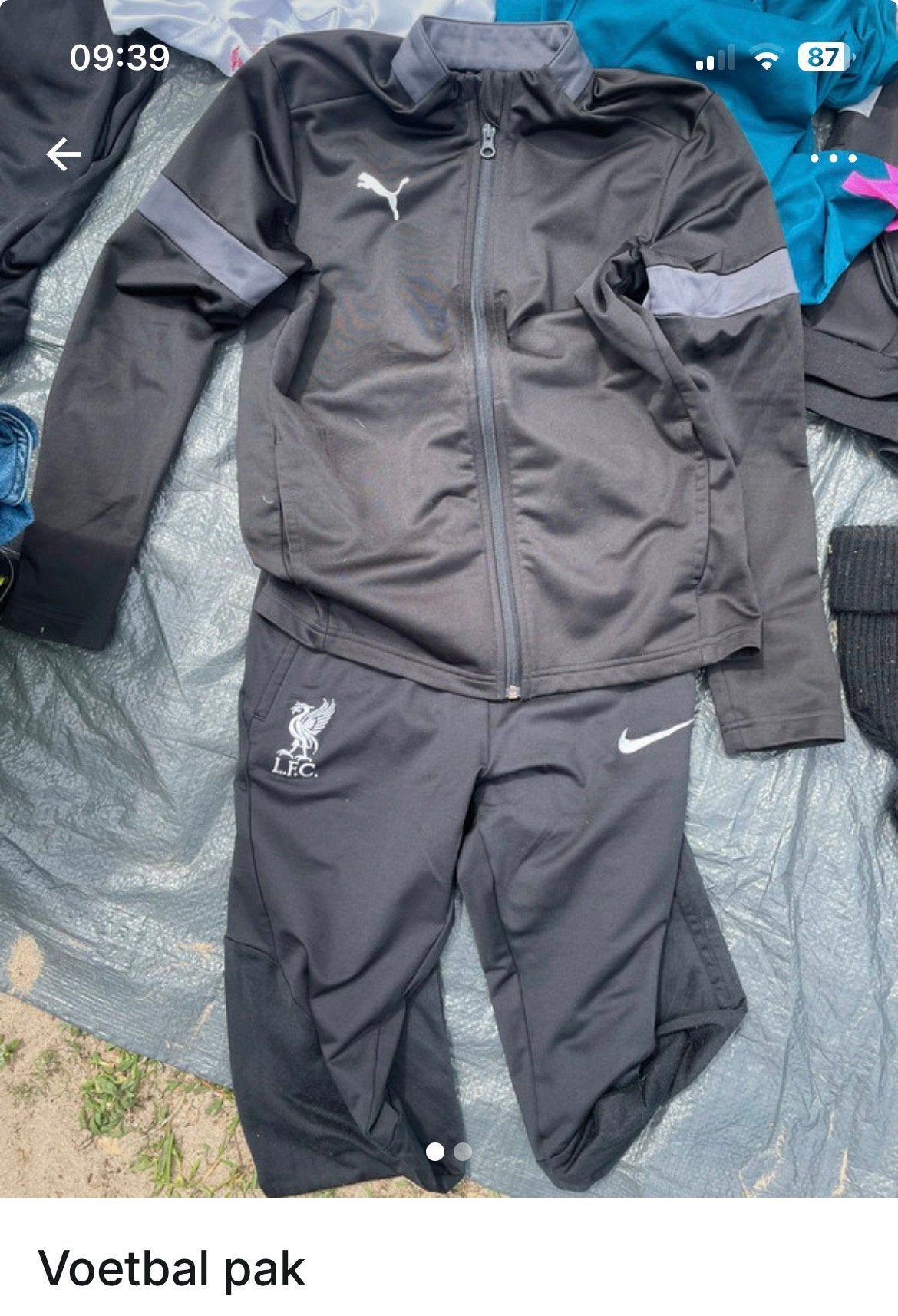 Voetbal pak jongens, Maat XS of kleiner, Ophalen of Verzenden, Zo goed als nieuw, Trainingspak