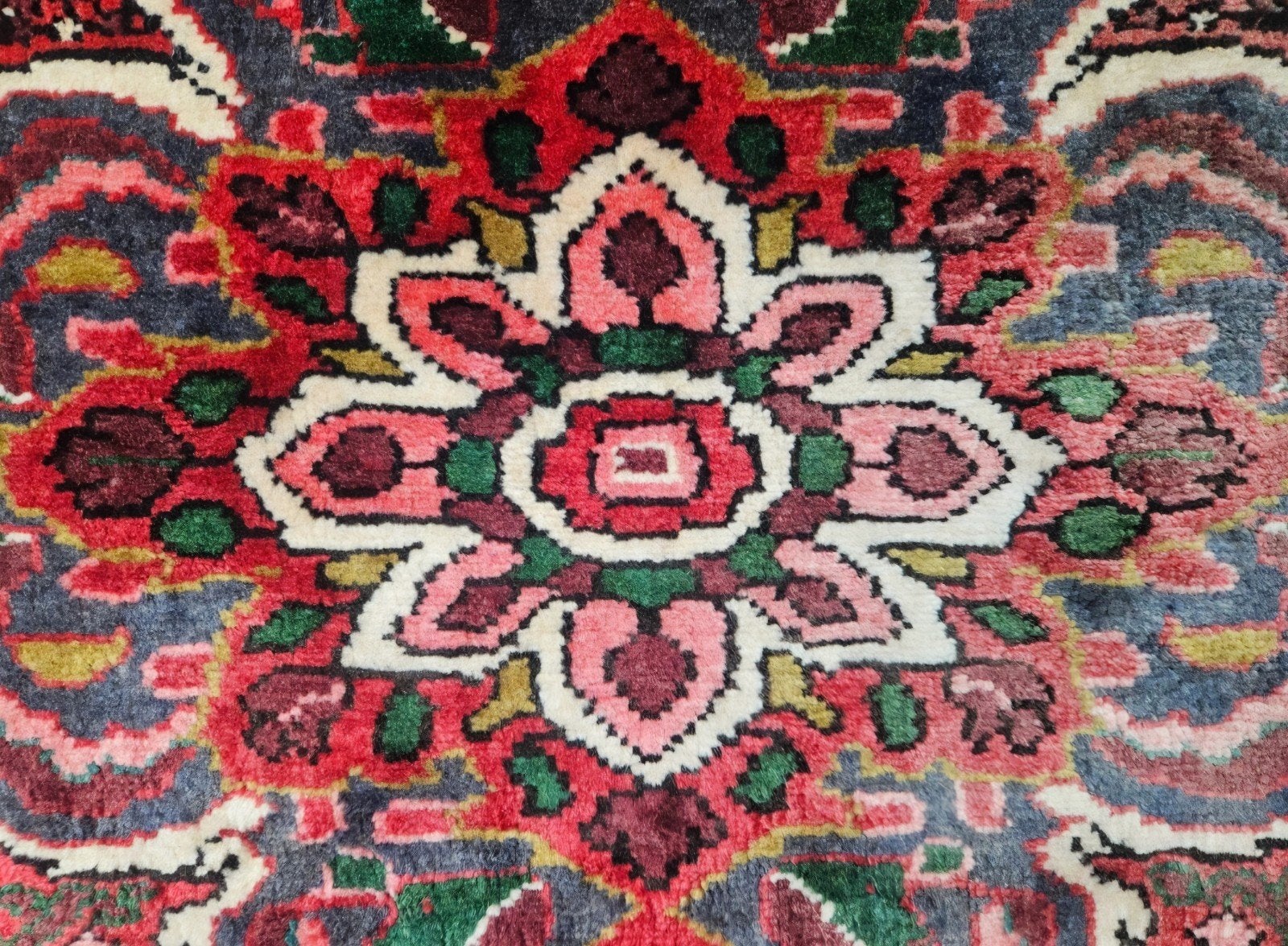 Handgeknoopt vintage Perzisch wol Husseinabad 216x300cm, Gebruikt, 200 cm of meer, Ophalen of Verzenden, Www.hypepopup.nl