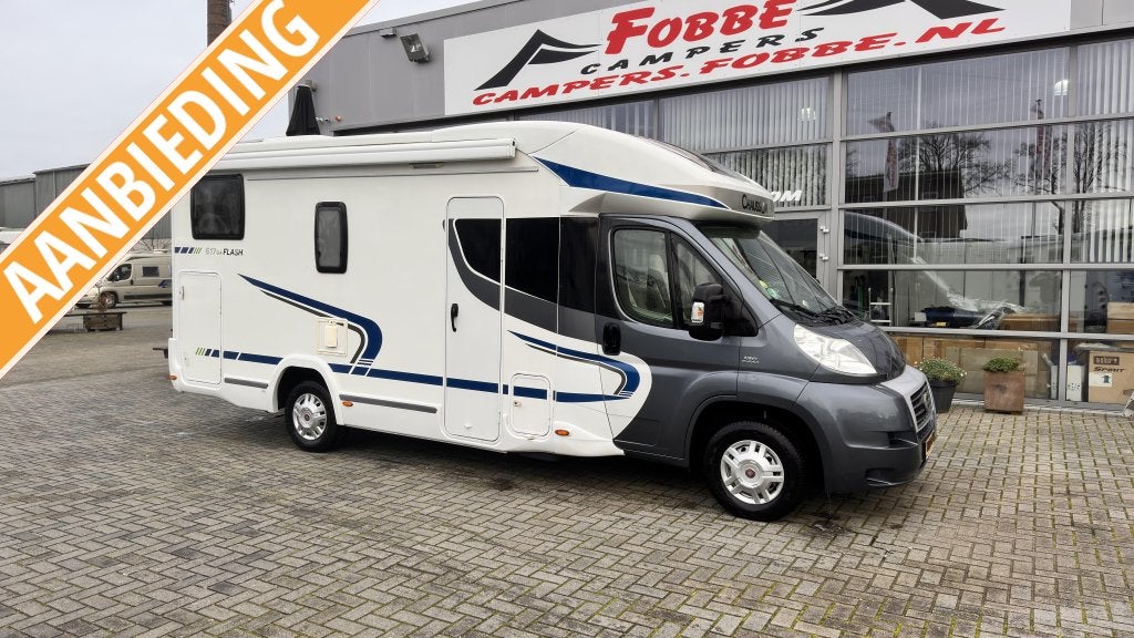Enkele bedden|hefbed Chausson Flash 617 Uit 2015 58dkm 130PK, Ringverwarming, Fiat, Watertank (Schoon), 6 tot 7 meter