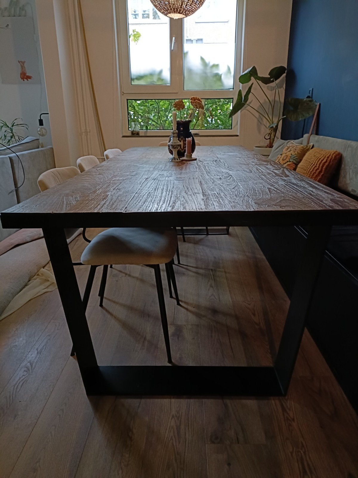 Teakhouten eettafel Goossens Heritage 240x100, Huis en Inrichting, Ophalen, 200 cm of meer, Zo goed als nieuw, Vijf personen of meer