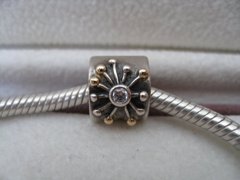 Pandora Bedel Zirkonia met Goud, Verzenden, Zo goed als nieuw, Zilver, Pandora