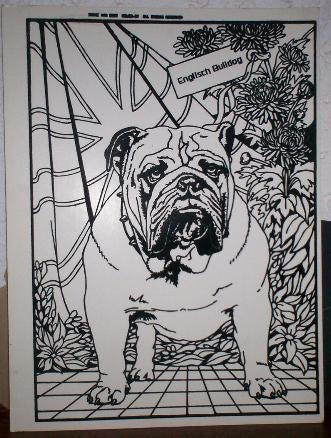 engelse bulldog kleurplaat / poster en tekening in 1 koop, Verzamelen, Ophalen, Gebruikt, Hond of Kat, Beeldje of Figuurtje