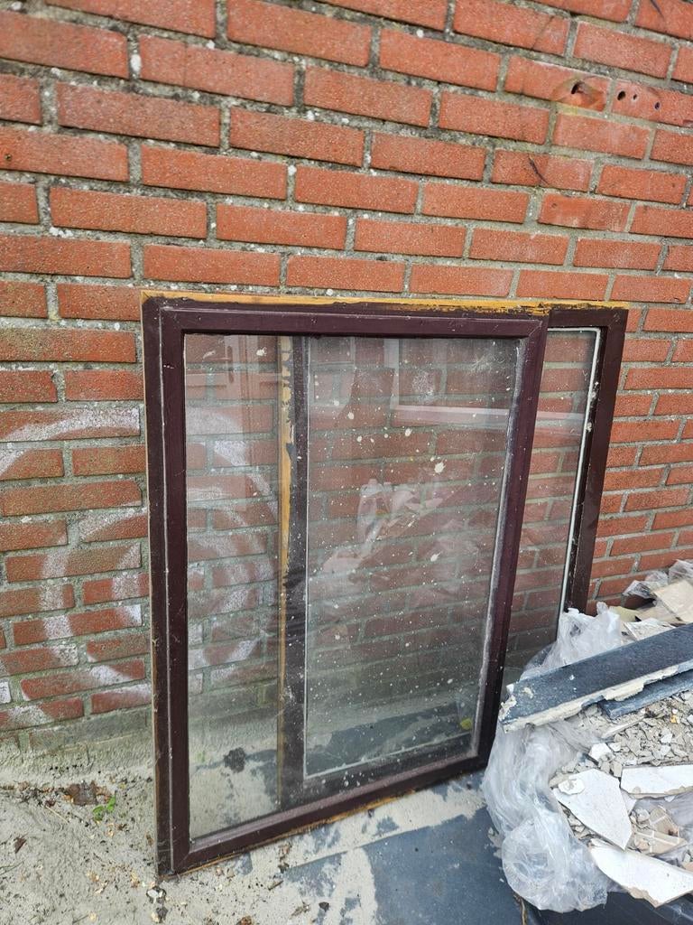 Gebruikt gevelraam met dubbelglas, 70x120 cm, Doe-het-zelf en Verbouw, Glas en Ramen, Gevelraam of Ruit, Gebruikt, Minder dan 80 cm