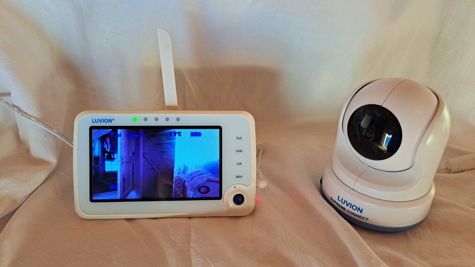 Luvion Supreme Connect Babyfoon + Camera – Nieuwe Accu – Wer, Kinderen en Baby's, Ophalen of Verzenden, Gebruikt, 100 tot 250 meter