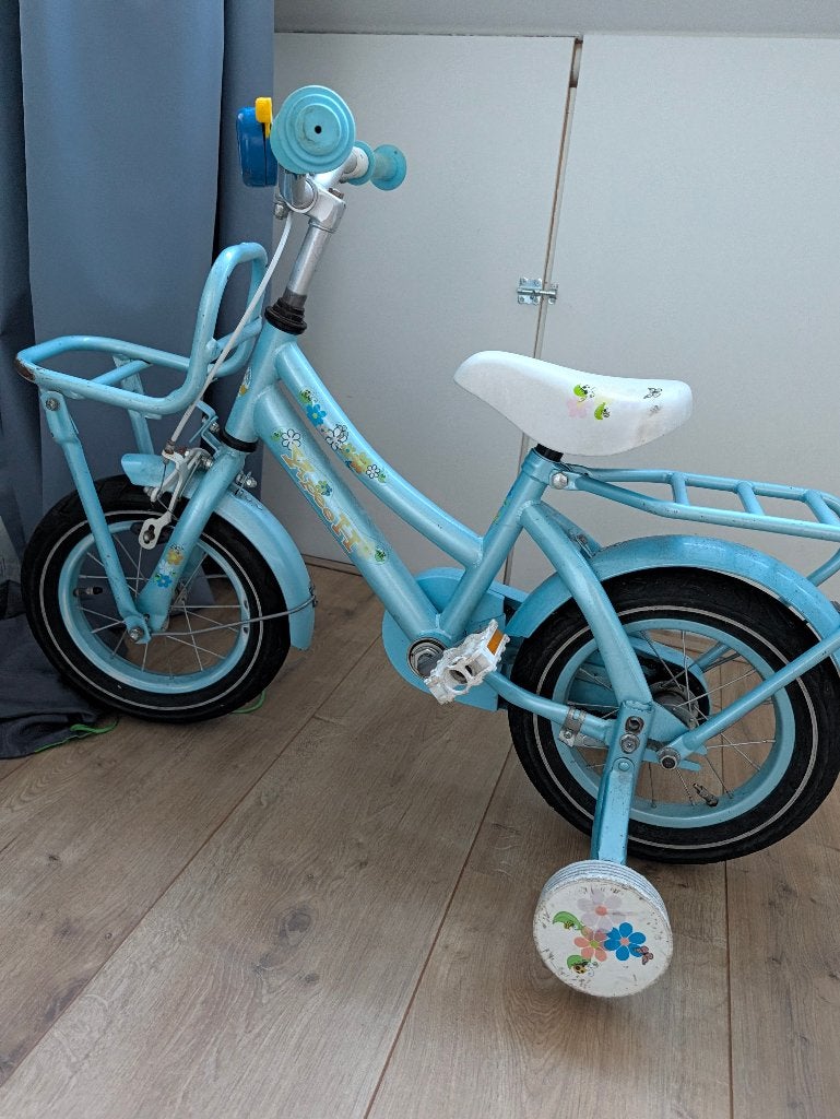 Kinderfiets 12 inch met zijwielen, Ophalen, Terugtraprem, Zijwieltjes, Gebruikt