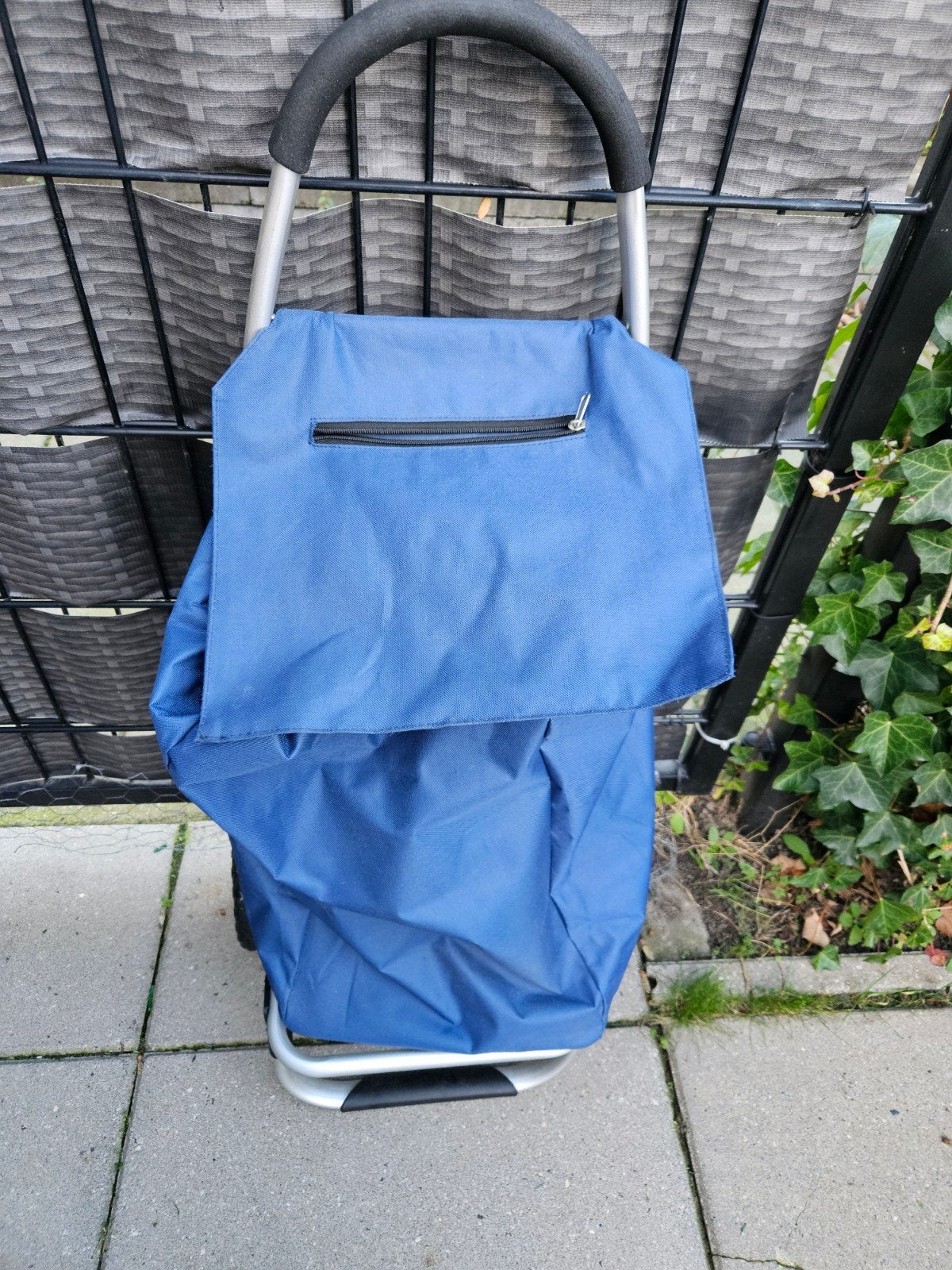 Handige blauwe boodschappentrolley met ritsvak, Sieraden, Tassen en Uiterlijk, Tassen | Reistassen en Weekendtassen, Ophalen, Gebruikt
