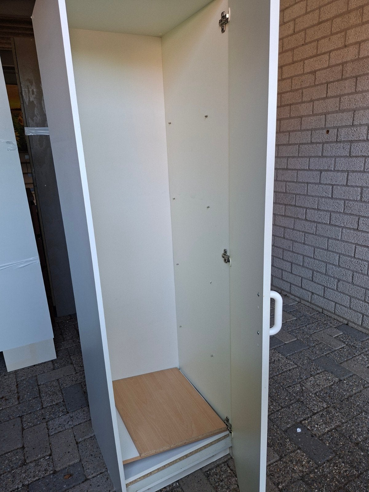 Witte smalle kast met deur - Ideaal voor kleine ruimtes, Ophalen, Minder dan 50 cm, Modern, functioneel, 150 tot 200 cm