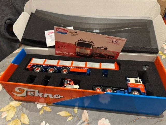 Tekno Jan Serne Scania 141 met steenoplegger, Ophalen of Verzenden, Nieuw, Bus of Vrachtwagen, Tekno